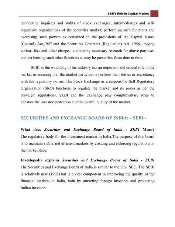How does SEBI regulate the capital market in India?